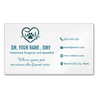 Visitas Magnético Cartão de visita de ímã veterinário personalizado