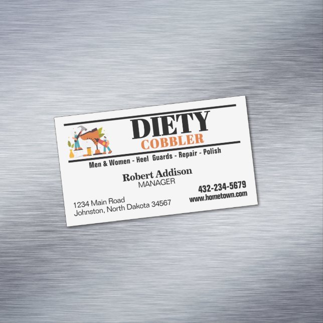 Visitas Magnético Cartão de visita de Reparo de Calçado Cobbler Prof (Posição Original)