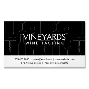 Visitas Magnético Cartão de visita do Conjunto de Vinhos