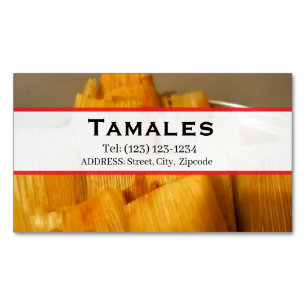 Visitas Magnético Cartão de visita editável serviços de tamales