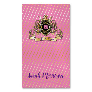 Visitas Magnético Cartão de visita elegante dourado com monograma