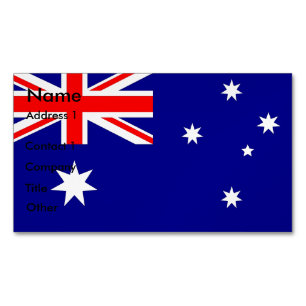 Visitas Magnético Cartão de visita Magnet com Bandeira da Austrália