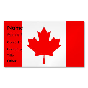 Visitas Magnético Cartão de visita Magnet com Bandeira do Canadá