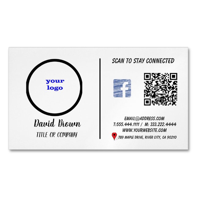 Visitas Magnético Cartão de visita profissional com moderna e digita (Frente)