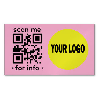 Visitas Magnético Cartão de Visita QR Code Logo Moderno Rosa Negócio