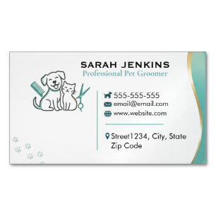 Visitas Magnético Cartão de Visitante Personalizado de Pet Shop em V