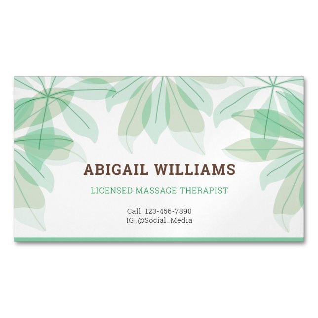 Visitas Magnético Cartão Magnet: Serviço Terapista de Massagem (Frente)