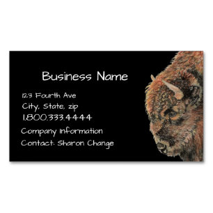 Visitas Magnético Clássico Black Bison, Cartão de visita de Buffalo