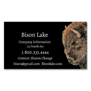 Visitas Magnético Clássico Black Bison, Cartão de visita de Buffalo