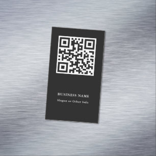 Visitas Magnético Código QR Magnet Cartão de visita preto simples