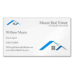 Visitas Magnético Elegante House Roof Real Estate - Cartão de visit