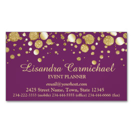Visitas Magnético Folha De Ouro Confetti Sobre Cartão de visita Magn