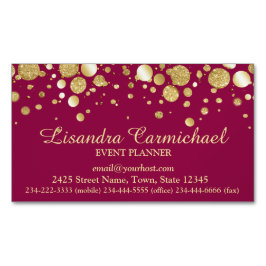 Visitas Magnético Folha De Ouro Confetti Sobre Cartão de visita Magn