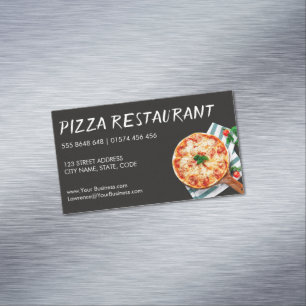 Visitas Magnético Foto de uma Pizza no conselho - Cartão de visita