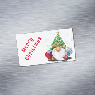Visitas Magnético Gnomo do Magnet de Cartão de Natal com presentes