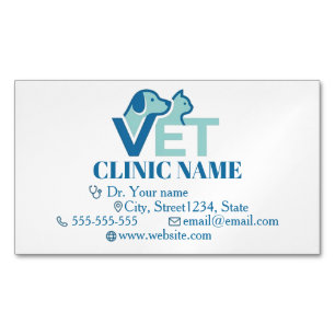 Visitas Magnético Ímã de cartão de visita veterinário personalizável