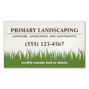 Visitas Magnético Lawn Care Landscaping Services Grass Cartão de vis