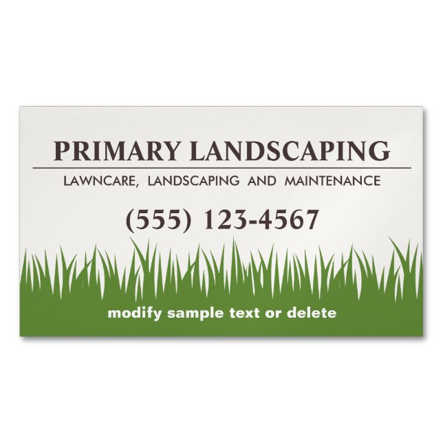 Visitas Magnético Lawn Care Landscaping Services Grass Cartão de vis (Frente)