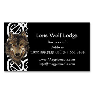 Visitas Magnético Lone Wolf Lodge Custom Cartão de visita