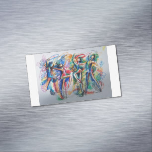 Visitas Magnético Ritmo de Movimento Dançarinos Abstratos Cartão Mag