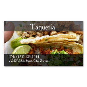 Visitas Magnético serviços de taqueria cartão de visita editável