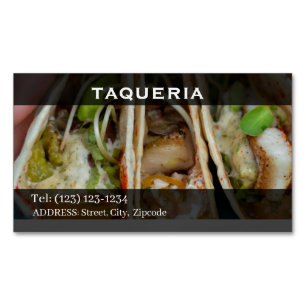 Visitas Magnético serviços de taqueria cartão de visita editável