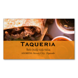 Visitas Magnético serviços de taqueria cartão de visita editável
