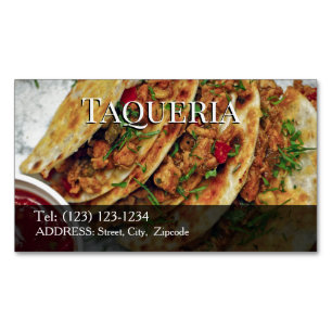 Visitas Magnético taqueria cartão de visita editável