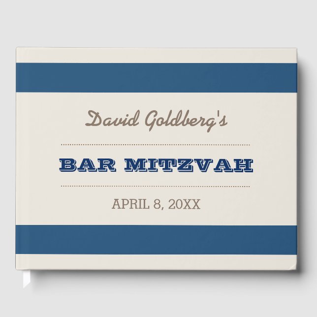 Visitas Marinho Azul e Bar Silver Mitzvah Livro de Convida (Frente)
