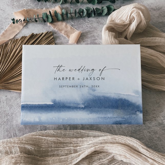 Visitas Modern Watercolor | Livro de Convidados de Casamen (Criador carregado)