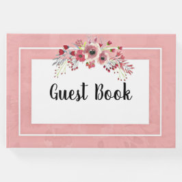 Visitas Moldura de Flor de Pêssego Vintage Rosa Livro de V