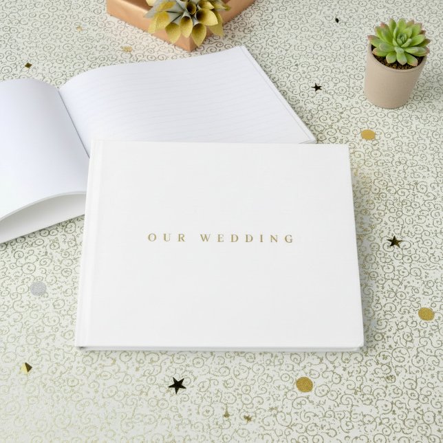 Visitas Muito simples livro de hóspedes de casamento (Very simple minimal wedding guest book.)