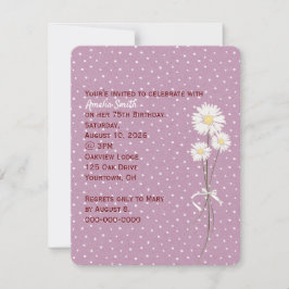 Visitas no convite de aniversário de pontos branco