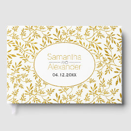 Visitas O ouro moderno deixa livro de convidados de casame