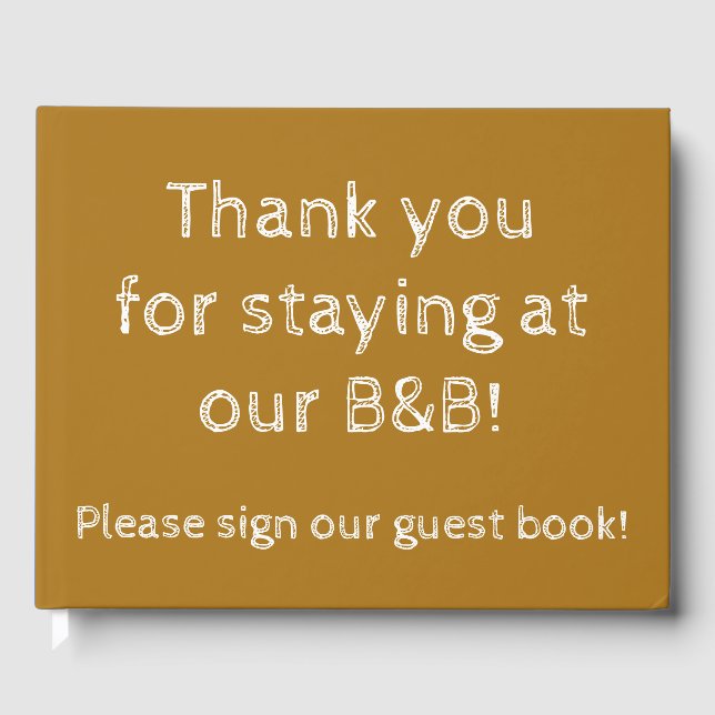 Visitas "Obrigado por ficar no nosso B&B!" Livro de Visita (Frente)