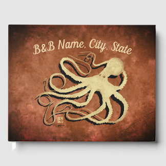 Visitas Octopus em Vintage Brown - Livro de Convidados