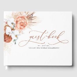 Visitas Pampas Grass Terracotta Livro de Convidados