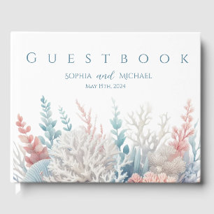Visitas Pastel Coral Reef-Beach - Livro de Convidados