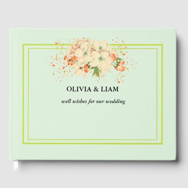 Visitas Pink Cherry Blossoms , Livro de Convidados de Casa (Frente)