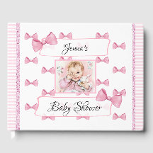 Pink do Livro de Convidados do Chá de fraldas Pers