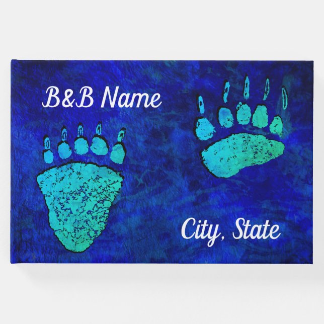 Visitas Pistas de Urso Verde Azul - Livro de Convidados (Frente)