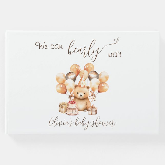 Visitas Podemos esperar chá de fraldas livro de convidados (Frente)