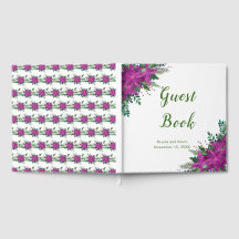 Púrpura de Natal Poinsettia Livro de convidados