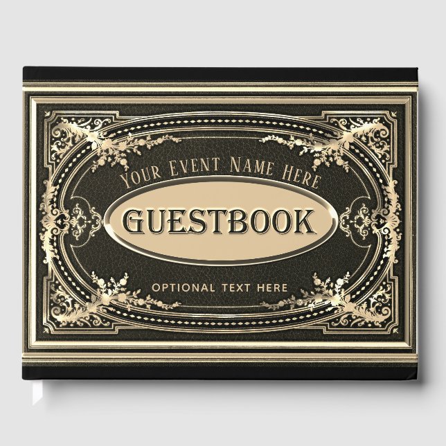 Visitas Romântico Vintage - Livro de Convidados (Frente)