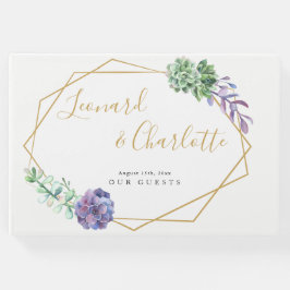 Visitas Roxos Suculentos Livro de Convidados de Casamento