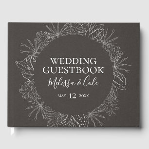 Visitas Rustic Winter Livro de Convidados de Casamento d