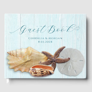 Visitas Seashells Casamento Livro de Convidados Personaliz