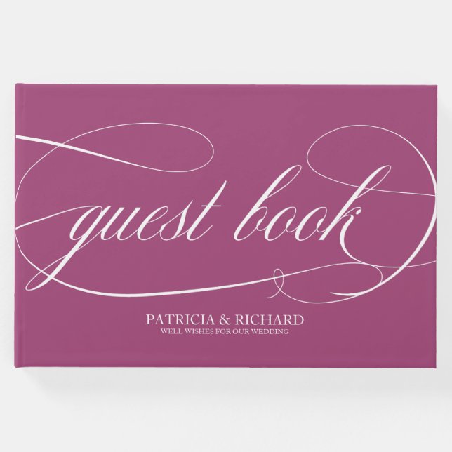 Visitas Simples Chic Cassis - Livro de Convidados (Frente)