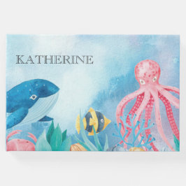 Visitas Sob o Livro de Convidados do Chá de fraldas do Mar