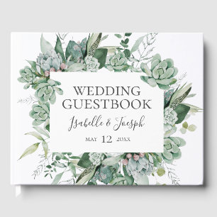 Visitas Succulent Greenery Livro de Convidados de Casame